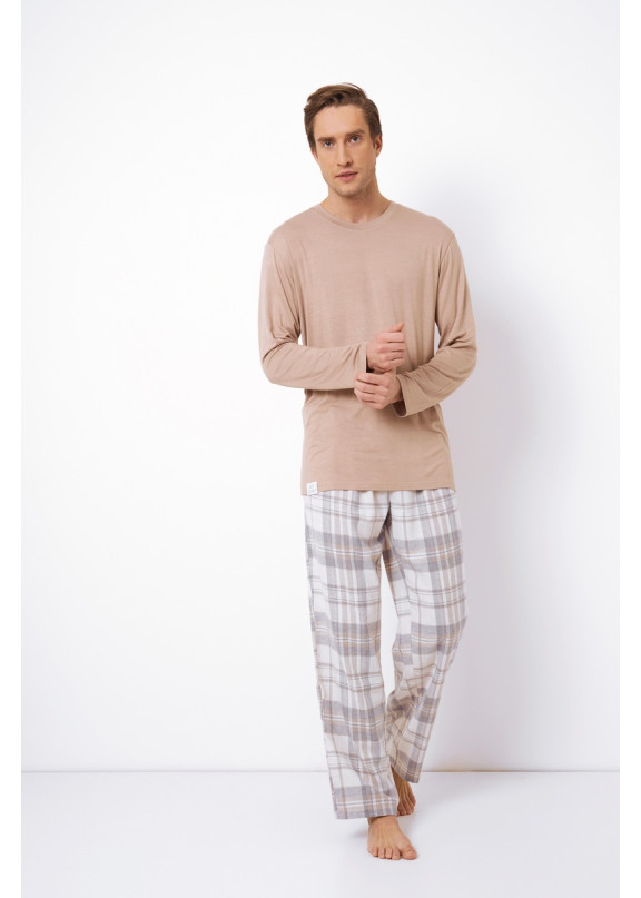 Мужская пижама с брюками AIDEN серый+бежевый, Aruelle (Литва)
