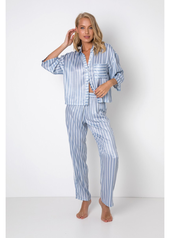 Женская пижама с брюками JANET голубой+белый Aruelle (Литва)