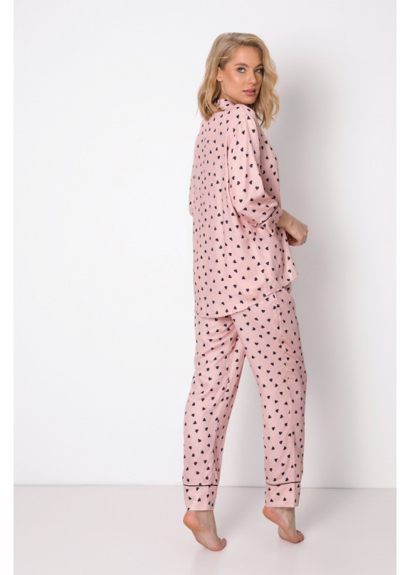 Женская вискозная пижама с брюками LAUREN 22/23 розовый+черный, Aruelle (Литва)