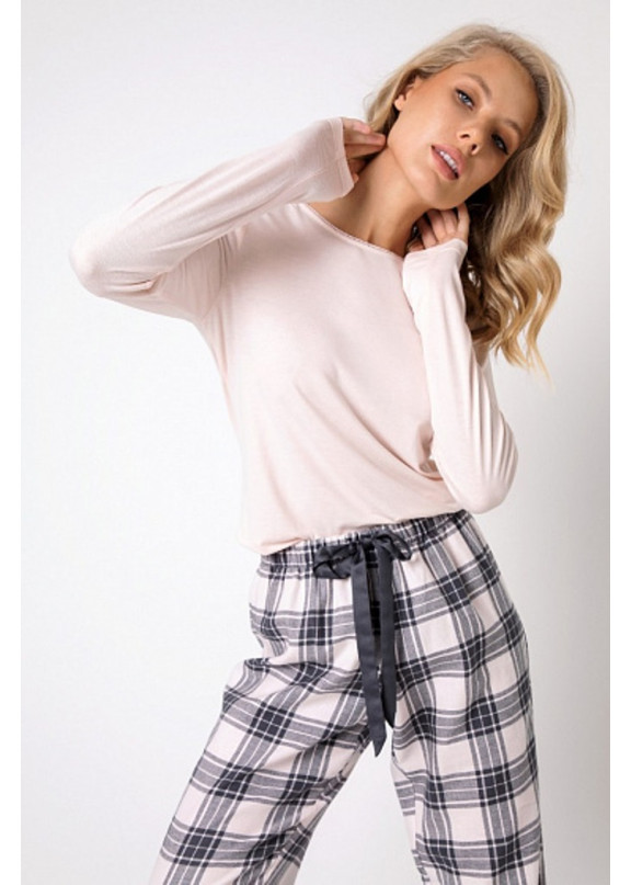 Женская хлопковая пижама с брюками NOA 22/23 св.розовый+графит, Aruelle (Литва)