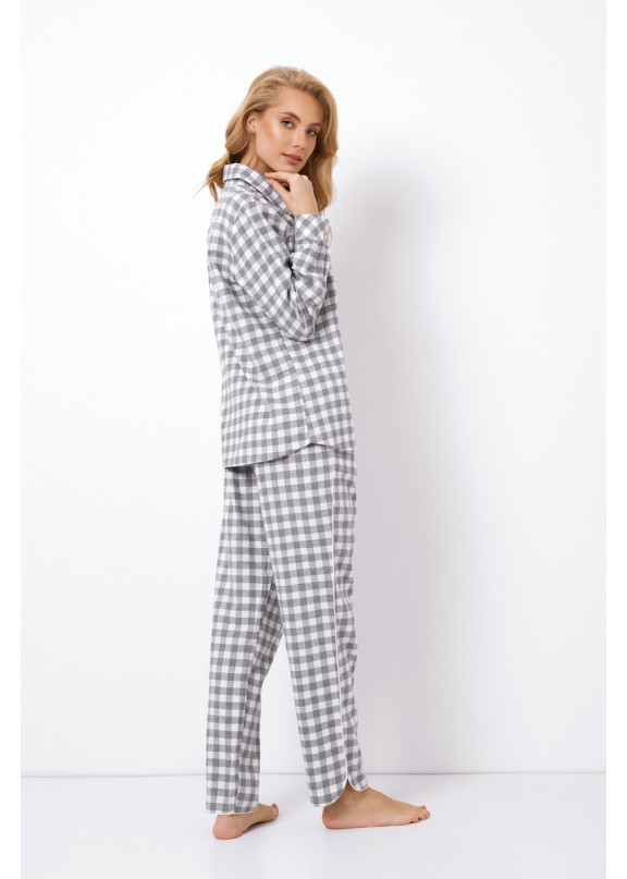Женская фланелевая пижама с брюками STACY серый+белый, Aruelle (Литва)