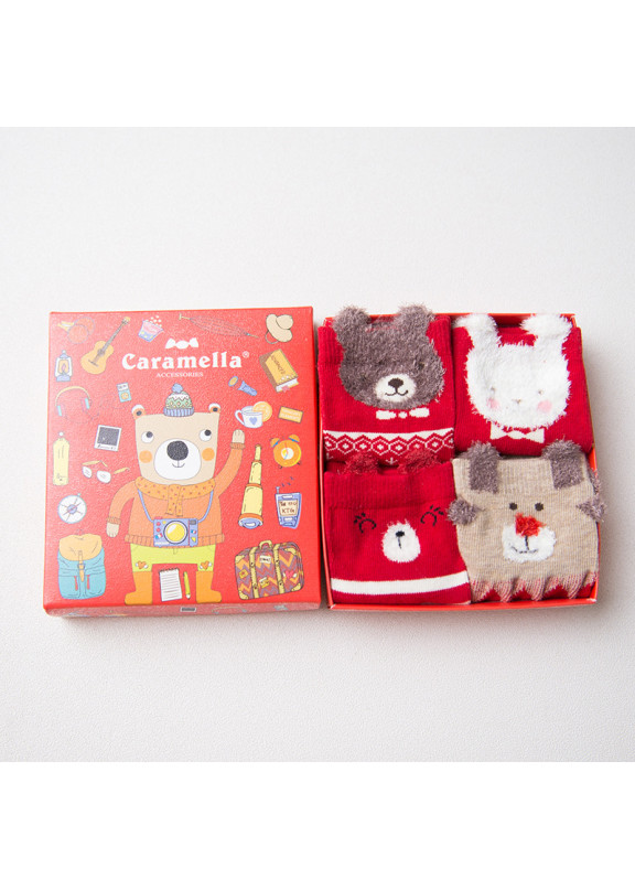 Набор детских носков 561104 "Мишка путешественник" 4 пары,Caramella,Китай