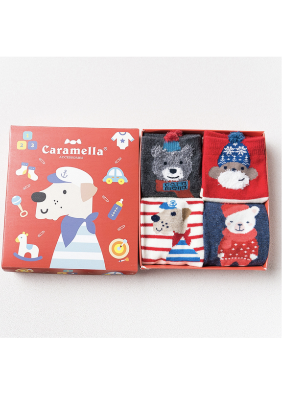 Набор детских новогодних носков 561164 "Собачка-2" 4 пары,Caramella,Китай