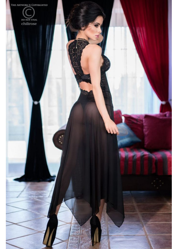 Женское эротическое платье 4146 черный,ChiliRose,Польша