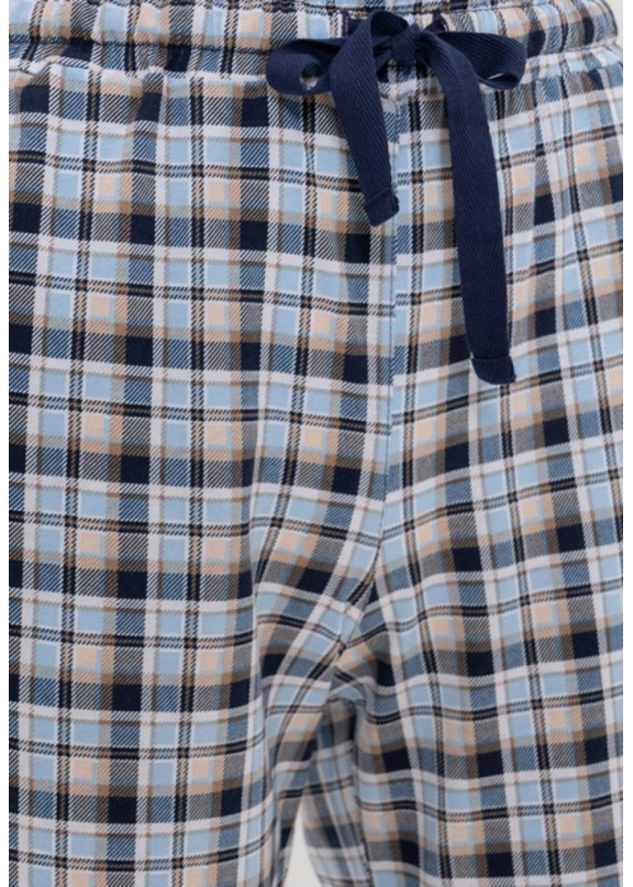 Женские хлопковые брюки 1270 голубая клетка, CLEO (Россия)
