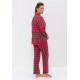 Женская хлопковая пижама с брюками 1124 красный квадрат, Cleo (Россия)