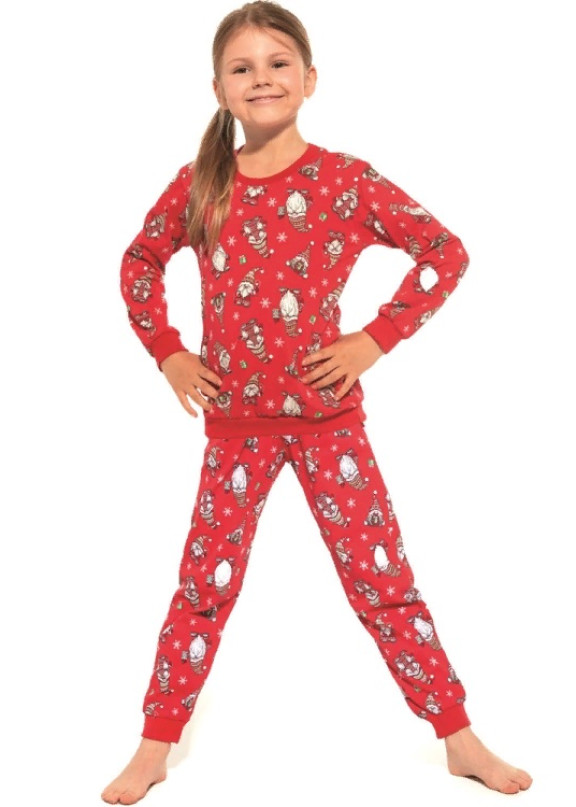 Детская хлопковая пижама с брюками 032/033(163) GNOMES 3 красный+белый, Cornette (Польша)