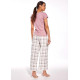 Женская хлопковая пижама с брюками 087 CHARLOTTE розовый+серый, Cornette (Польша)