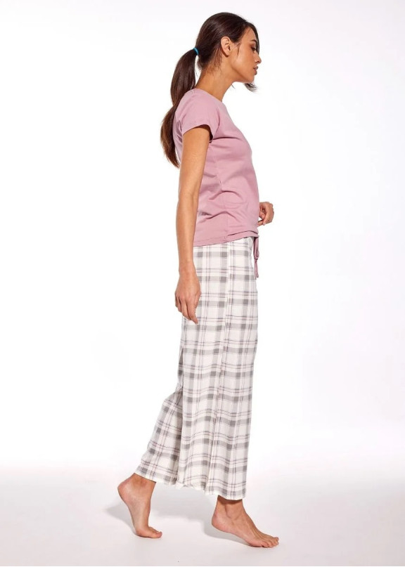 Женская хлопковая пижама с брюками 087 CHARLOTTE розовый+серый, Cornette (Польша)