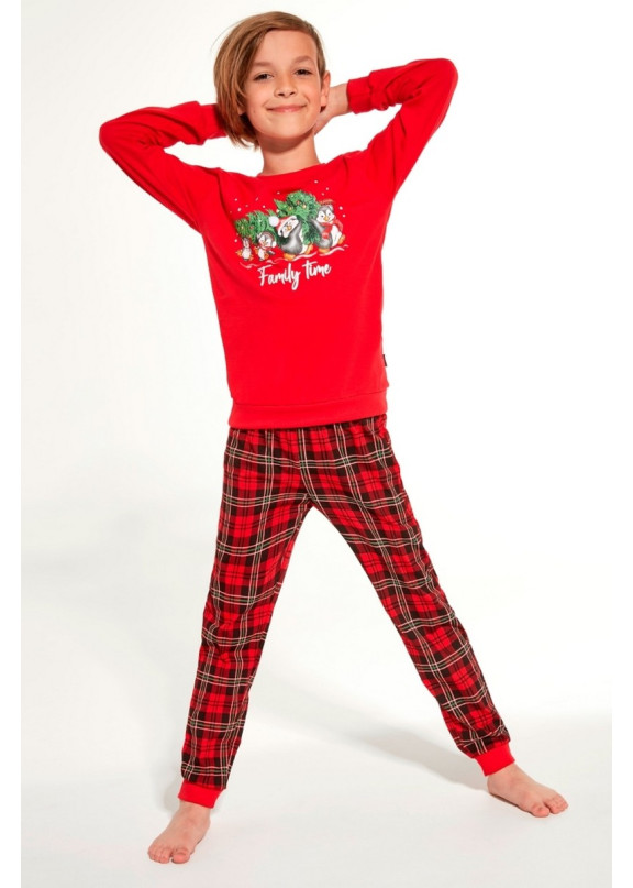 Детская хлопковая пижама с брюками 593/966(137) FAMILY TIME красный, Cornette (Польша)