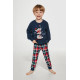 Детская хлопковая пижама с брюками 593/966-154 SNOWMAN 2 т.синий+красный, Cornette (Польша)