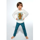 Детская хлопковая пижама с брюками 594/592-171 COOKIE 3 экрю+зеленый, Cornette (Польша)