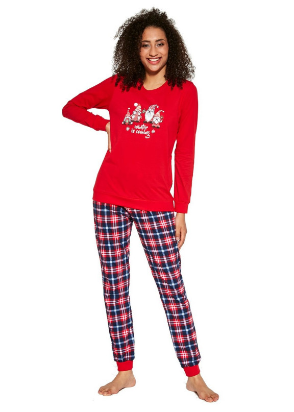 Женская хлопковая пижама с брюками 671 (279) Gnomes красный+синий, Cornette (Польша)