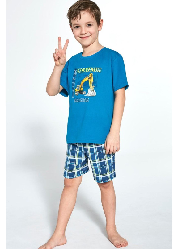 Детская хлопковая пижама с шортами 789/790 Machine синий, Cornette (Польша)