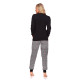 Женская хлопковая пижама с брюками 4106-V  черный+серый, Doctor Nap (Польша)