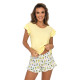 Женская вискозная пижама с шортами Ananas Yellow 1/2 желтый, Donna (Польша)