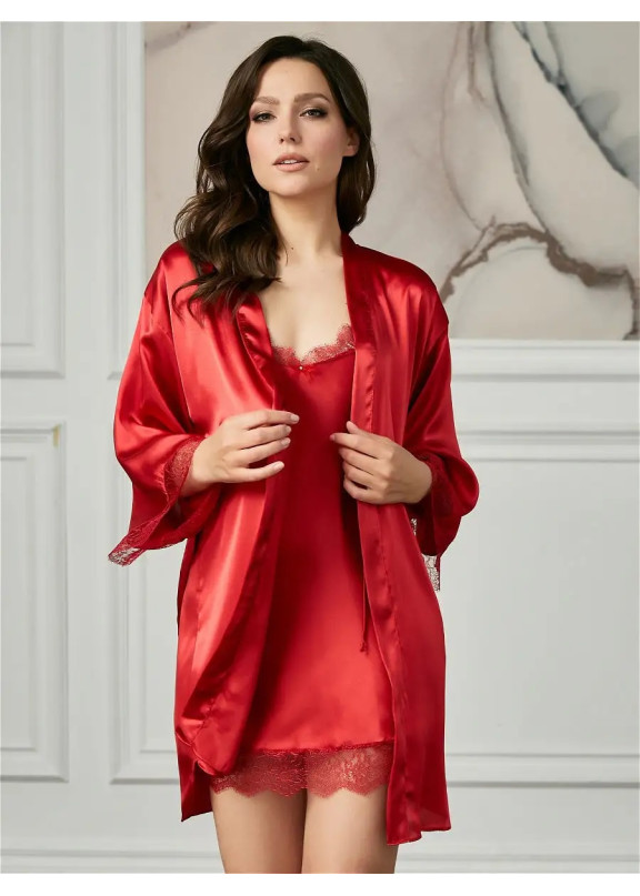 Женская атласная сорочка 2109 красный, Felisse (Россия)
