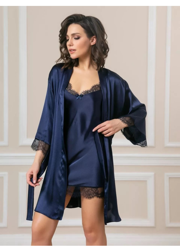 Женская атласная сорочка 2109 синий, Felisse (Россия)