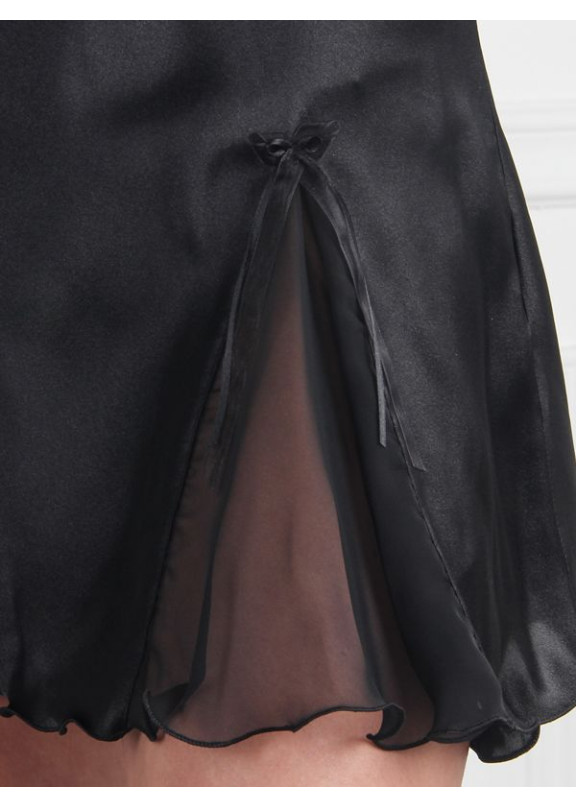 Женская атласная сорочка 2502 черный,Felisse,Россия