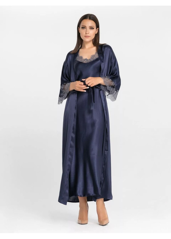 Женская атласная сорочка 2575 синий, Felisse (Россия)