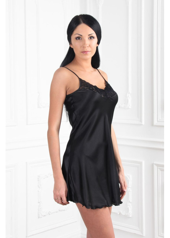 Женская атласная сорочка 2712 черный,Felisse,Россия