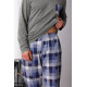 Мужская хлопковая пижама с брюками MNS 430 2 B21 серый+синий, KEY (Польша)