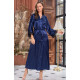 Женский шелковый халат 3189 Isabella синий+черный, Mia-Amore (Италия)