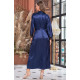 Женский шелковый халат 3189 Isabella синий+черный, Mia-Amore (Италия)