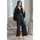 Женский шелковый комплект-двойка с брюками 3886 Windsor черный, Mia-Amore (Италия)