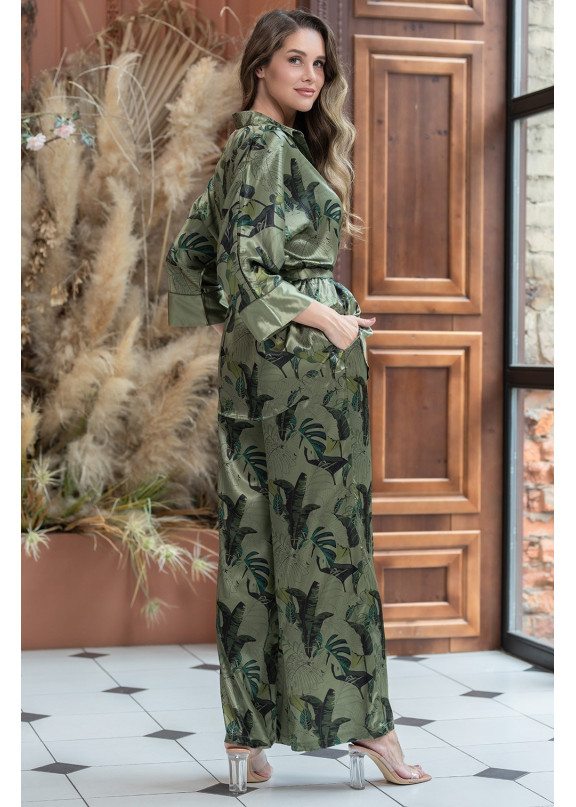 Женский шелковый комплект с брюками 4005 Teana оливковый, Mia-Amore (Италия)