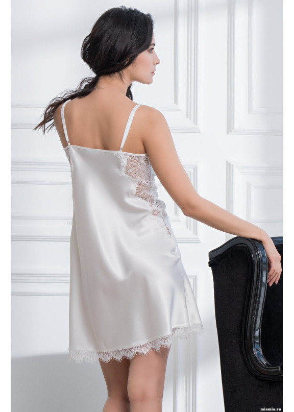 Женская атласная сорочка 2160 "Afrodita" белый, Mia-Amore, Италия