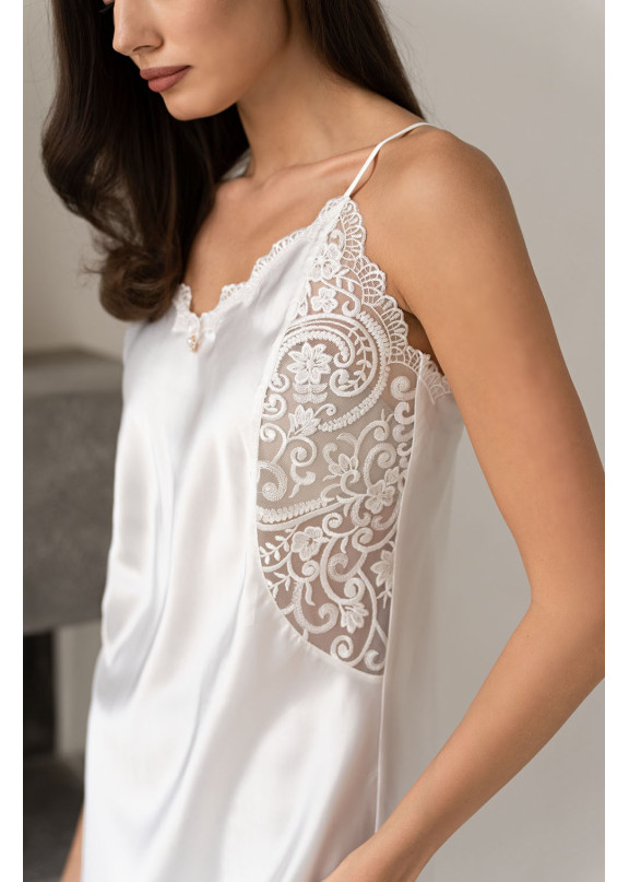 Женская шелковая сорочка 3961 Marjory белый, Mia-Amore (Италия)