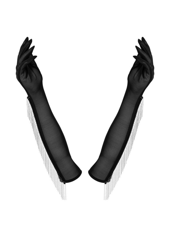 Женские эротические перчатки MILLADIS черный, Obsessive (Польша)