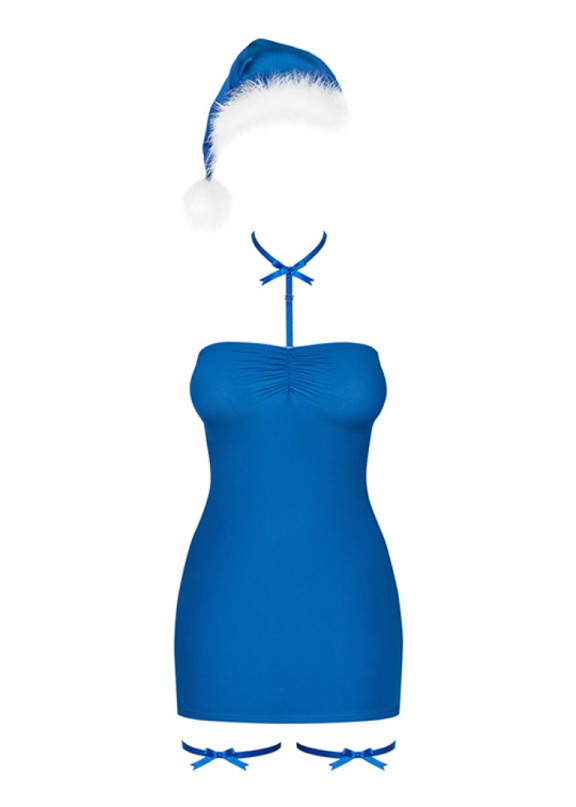 Женская эротическая сорочка Kissmas Chemise синий, obsessive (Польша)