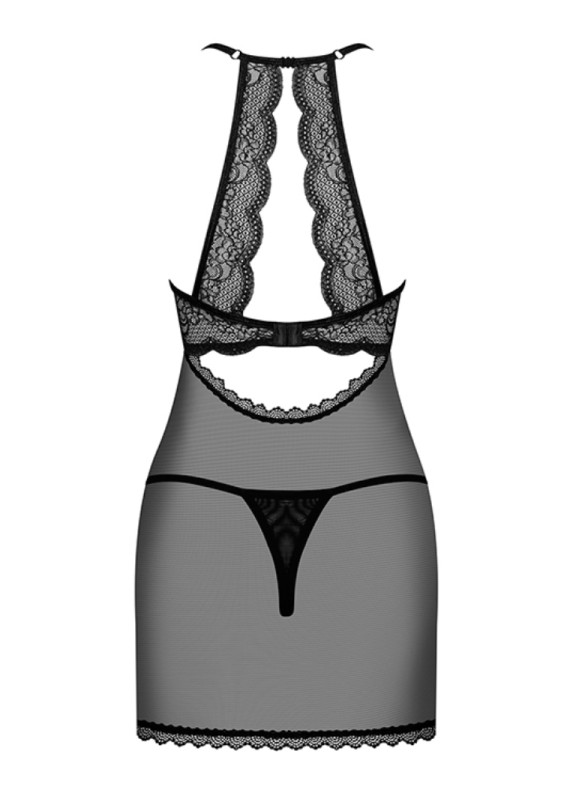 Женская эротическая сорочка Pearlove Chemise черный, Obsessive (Польша)