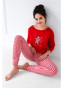 Пижама с брюками  Christmas Cookie красный, Sensis (Польша)