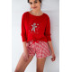 Женская хлопковая пижама с шортами Hazel красный, Sensis (Польша)
