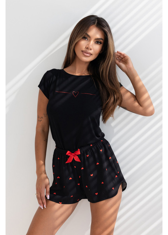 Женская пижама с шортами Love Whipster черный, Sensis (Польша)