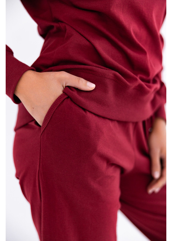 Женская хлопковая пижама с брюками Mercy бордовый, Sensis (Польша)