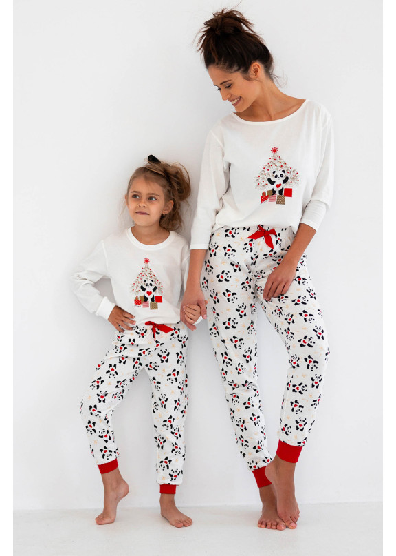 Женская хлопковая пижама с брюками Panda белый, Sensis (Польша)