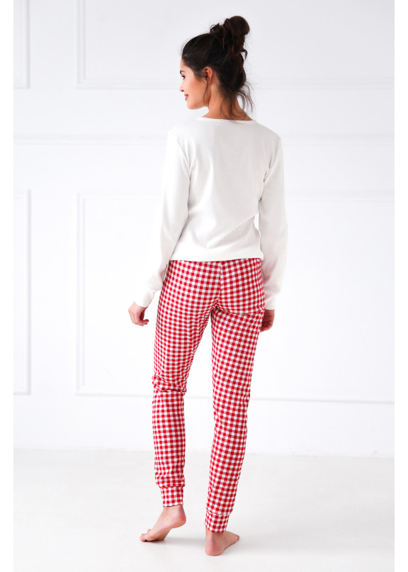 Женская трикотажная пижама с брюками Perfect белый+красный, Sensis (Польша)
