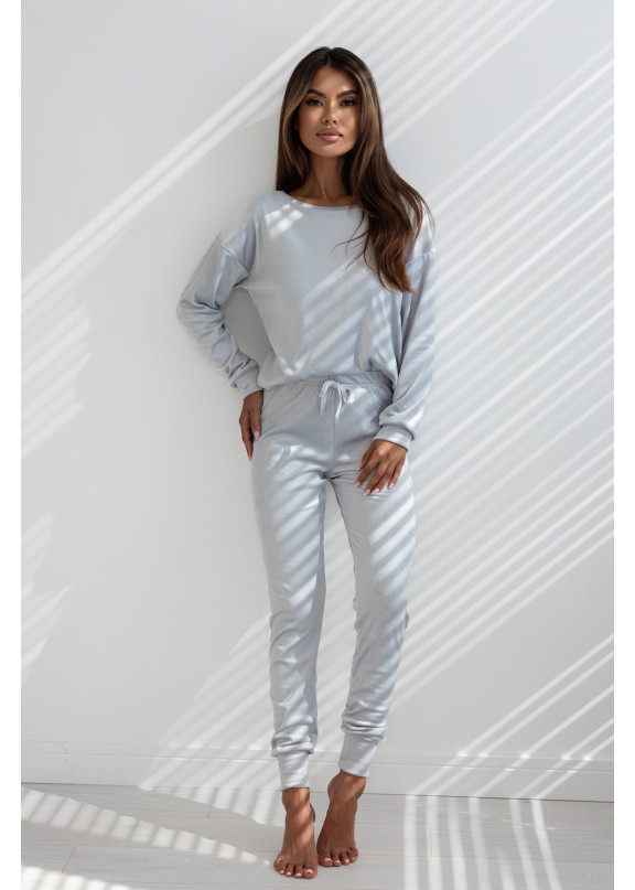 Женский велюровый комплект с брюками Silver серый, Sensis (Польша)