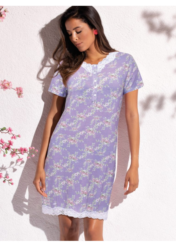 Женская вискозная сорочка GO24 лиловый,Sielei,Италия