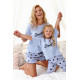 Женская трикотажная пижама с шортами 2862 SKY голубой+черный, Taro (Польша)