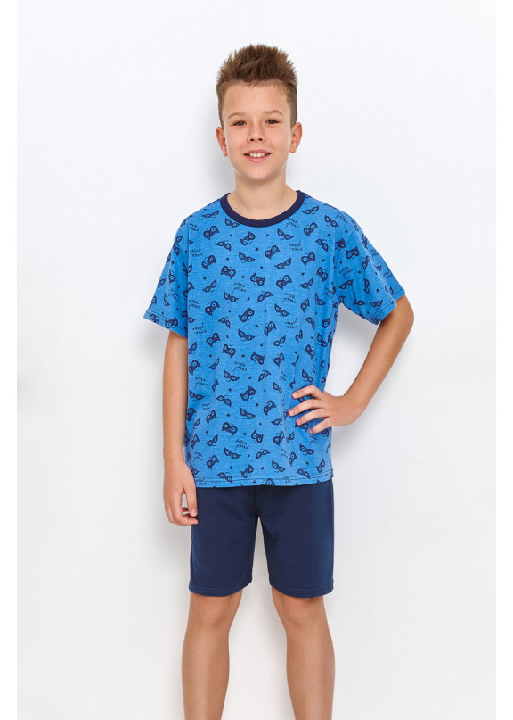 Детская хлопковая пижама с шортами 2945/2946/2951 WILLIAM т.синий+синий, Taro (Польша)