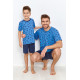 Детская хлопковая пижама с шортами 2945/2946/2951 WILLIAM т.синий+синий, Taro (Польша)