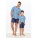 Детская хлопковая пижама с шортами 2949-2950-S23 Noah т.синий, Taro (Польша)