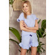 Женская хлопковая пижама с шортами 2968-SS23 Love голубой, Taro (Польша)