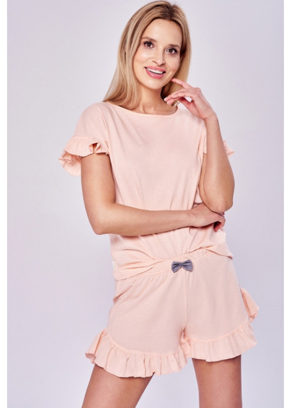 Женская хлопковая пижама с шортами 2968-SS23 Love розовый, Taro (Польша)
