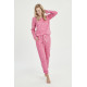Женская хлопковая пижама с брюками 3029-24W Eryka розовый, Taro (Польша)